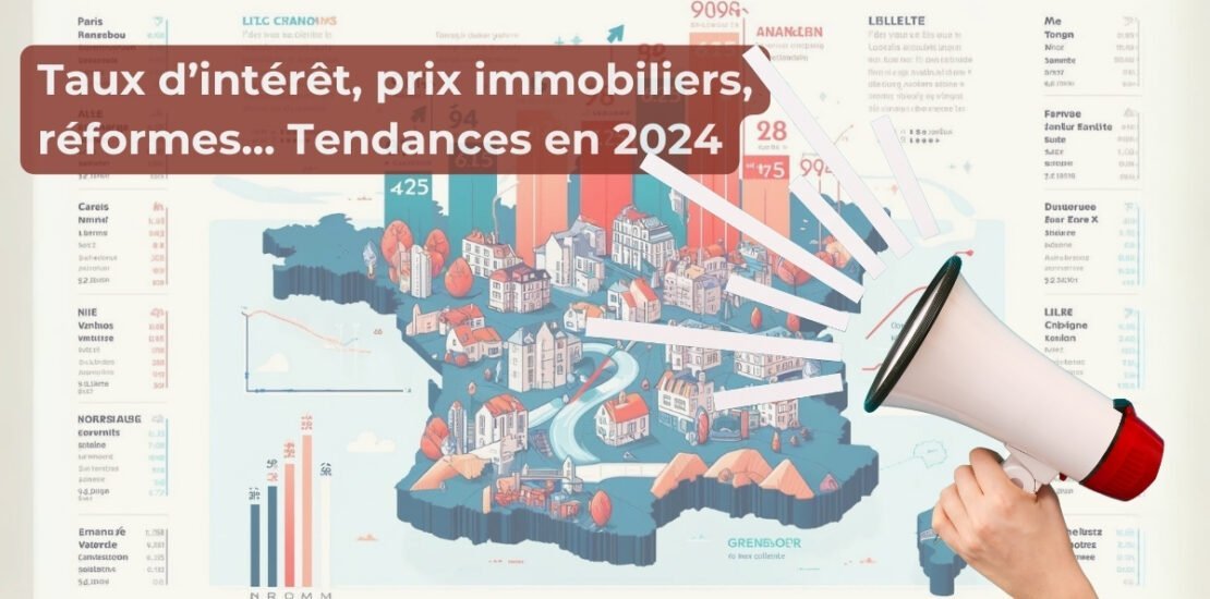 L'image illustrant le sujet du prix immobilier, des taux d'intérêt des prêts immobiliers et des reformes des politiques monétaires actuelles en 2024