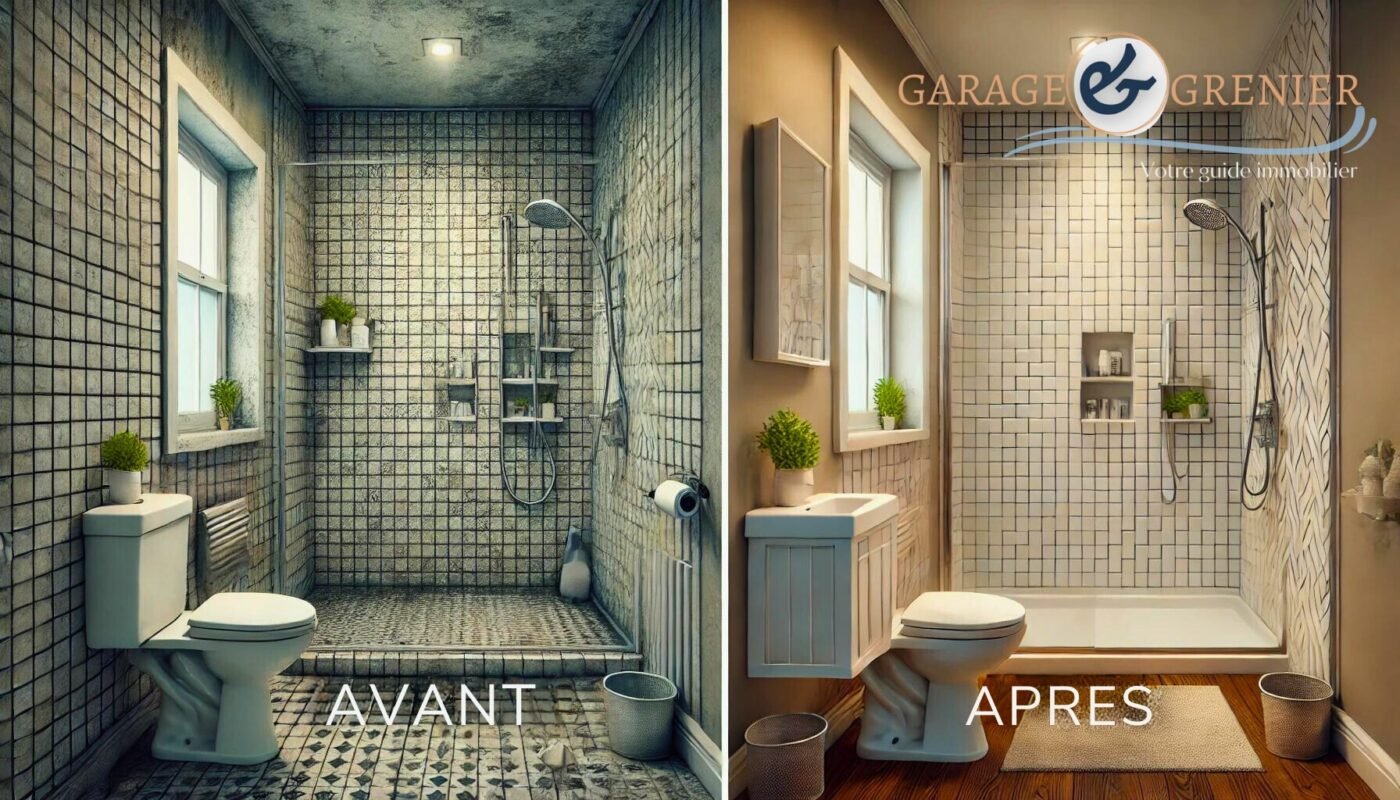 avant après projet salle de bain pour une vente immobilière