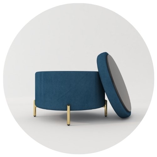 pouf avec rangement pour aménager un petit appartement